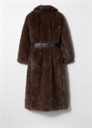 Пальто из искусственного меха с поясом 1250509001 - Фото 13944393