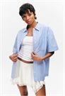 Рубашка с короткими рукавами из хлопкового поплина Oversized 1282511001 - Фото 13952919