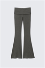 Расклешенные ребристые брюки с низкой талией 1264441003 - Фото 13967166