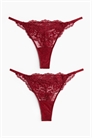 Кружевные трусы стринги, на наборе 2 штуки 1304002001 - Фото 13979999