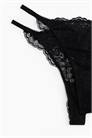 Кружевные трусы стринги, на наборе 2 штуки 1304002003 - Фото 13980011