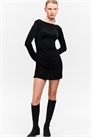 Мини-платье с длинными рукавами и вырезом лодочкой 1307459001 - Фото 13981136