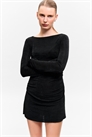 Мини-платье с длинными рукавами и вырезом лодочкой 1307459001 - Фото 13981137