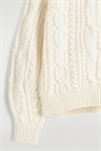 Джемпер из микса шерсти и кашемира с рисунком кабельной вязки 1304888001 - Фото 13987061