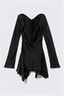 Асимметричное атласное мини-платье с длинными рукавами 1307527003 - Фото 13991414