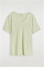 Льняная футболка с V-образным вырезом 1277144004 - Фото 14080479