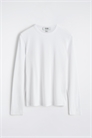 Тонкая ребристая хлопковая футболка с длинными рукавами 1318643001 - Фото 14096900