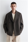 Двубортный шерстяной жакет-кабан 1294465001 - Фото 14106290