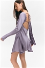 Асимметричное атласное мини-платье с длинными рукавами 1307527002 - Фото 14108297