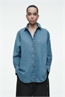 Расслабленная джинсовая рубашка 1265157001 - Фото 14112493