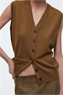 Жилет из мериносовой шерсти с V-образным вырезом 1271788002 - Фото 14113431