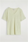 Льняная футболка с V-образным вырезом 1277144004 - Фото 14114467