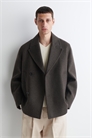 Двубортный шерстяной жакет-кабан 1294465001 - Фото 14118906