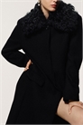Шерстяное пальто с воротником из овечьей шерсти 1301901001 - Фото 14121134