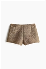 Мини-шорты с мерцающим жаккардовым плетением 1253176001 - Фото 14125240