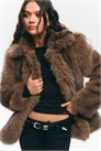 Куртка с пеплумом из искусственного меха 1313024001 - Фото 14133207
