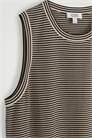 Полосатый хлопковый танк-топ с текстурной вязкой 1281651001 - Фото 14134200