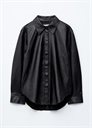 Кожаная рубашка оверсайз 1315817001 - Фото 14134792