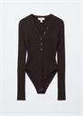 Боди-комбинезон с длинными рукавами из трикотажа в рубчик 1288104002 - Фото 14151454
