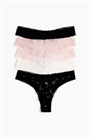 Трусы-бразильяна из микрофибры и кружева в упаковке из 5 штук 1261552012 - Фото 14160427