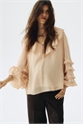 Блузка из шифона с оборкой MAMA 1320255001 - Фото 14170994