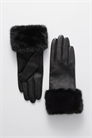 Кожаные перчатки с отделкой из искусственного меха 1268195001 - Фото 14175232