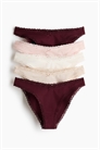 Хлопковые трусы с кружевной отделкой в упаковке из 5 штук 1307739002 - Фото 14179603