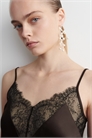 Атласный топ с кружевной отделкой артикул 1315905001