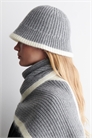 Рыбацкая шапка из шерстяно-мохерового микса с контрастной отделкой артикул 1299671002