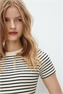 Футболка для беременных в рубчик MAMA артикул 1308190004