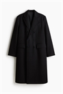 Двубортное пальто из саржи с расслабленной посадкой артикул 1262236001