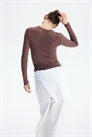 Топ из микрофибры с длинными рукавами артикул 1191700038