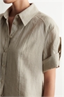 Льняная рубашка со складными рукавами артикул 1328758001