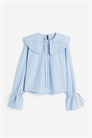 Блузка из поплина с деталями из бродери-англиза артикул 1208548001