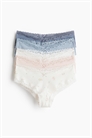 Набор из 5 трусов-хипстеров из хлопка и кружева артикул 1258869013