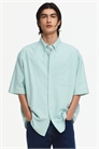Рубашка Оксфорд с короткими рукавами и свободным кроем артикул 1332299013