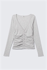 Кофта кардиган со сборками и V-образным вырезом артикул 1332948004