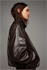 Куртка-балон с эффектом кожи артикул 154892675
