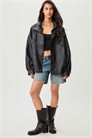 Куртка из искусственной кожи свободного кроя артикул 151930553