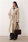 Пальто-тренч с завязывающимся поясом на спине, цвет камень артикул 153681983