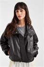 Кожаная куртка свободного кроя с воротником-воронкой от Ryder артикул 155808634