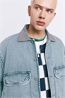 Джинсовая куртка с контрастным воротником артикул 155764400
