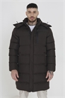 Утепленная пуховик с капюшоном и удлиненным кроем артикул 153062921
