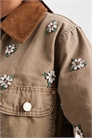Джинсовая куртка с воротником из шнурка и цветочной вышивкой от bex артикул 154766283