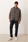 Рубашка-куртка в клетку из смешанной шерсти артикул 151560459