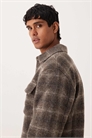 Рубашка-куртка в клетку из смешанной шерсти артикул 151560459