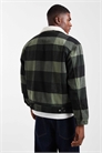 Куртка-тракер из шерпы с расслабленным кроем и клетчатым узором, цвет угольно-серый артикул 142169045