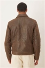 Куртка Харрингтон из натуральной кожи с эффектом винтажной потертости артикул 150641650