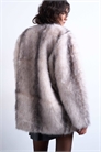 Пальто средней длины без воротника из искусственного меха артикул 142324652