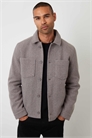Стеганая куртка-рубашка из искусственной шерсти на пуговицах артикул 153599930